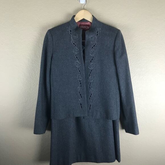 CLOSET CLEAR OUT!  Vintage Grey Wool Jackt Detail - Picture 4 of 7